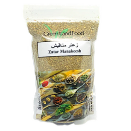 Zatar Manakeesh زعتر متاقيش Zatar Manakeesh is the perfect type of zatar for cooking along with eating it the traditional way dipped in oil and bread. This zatar adds the mouth watering flavor to the perfect manakeesh. 12 OZ