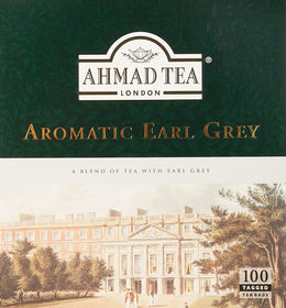 Ahmad Tea Aromatic Earl Grey, Tagged Teabags without envelopes,  100 Count DELICIOUS & SATISFYING FLAVOR – Ahmad Tea earned 22 Great Taste Awards, Earl Grey being one of our best-selling blends. A refreshing taste filled with distinctive notes of citrus and heavenly bergamot.
