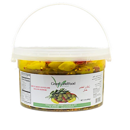 Spicy Green Olive w/ Chili Peppers BLDY  زيتون اخضر بلدي بالفلفل