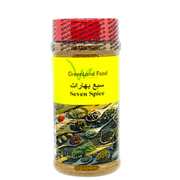 Seven Spice سبع بهارات Seven spice is a versatile mixture of high-end and flavorful spices that can be used in any type of food. This spice ensures an authentic and phenomenal flavor on any food.  8 oz Jar