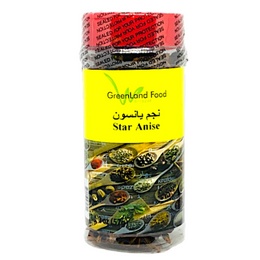 Star Anise نجم يانسون Star Anise consists of a strong, distinctive flavor of sweet and spicy at once, similar to the flavor of licorice. This spice is mainly used in savory dishes rather than sweet, baked goods and pairs well with citrus, onions, poultry, beef, cinnamon, nutmeg, and ginger.  3.5 oz Jar